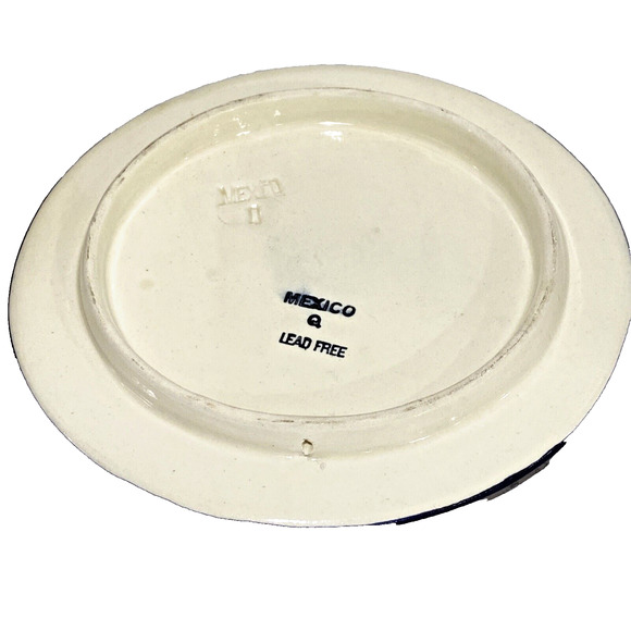 Unique Mexican Art Pottery Covered Dish Cheese Keeper Multicolor Mexico Folk Art - Picture 7 of 11